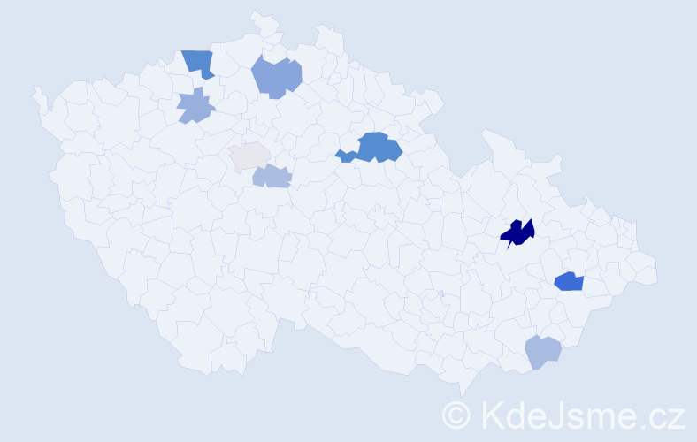 Příjmení: 'Fujdiaková', počet výskytů 24 v celé ČR