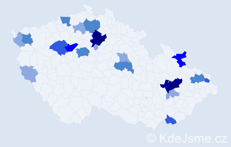 Příjmení: 'Kriško', počet výskytů 48 v celé ČR