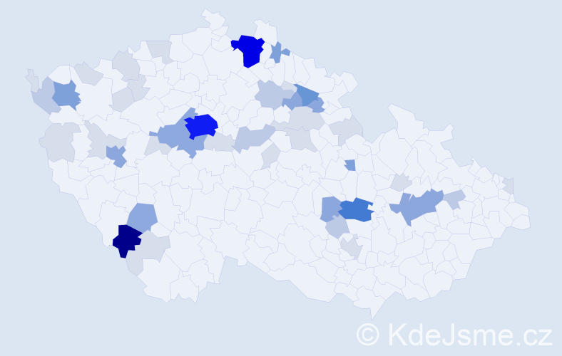 Příjmení: 'Mistrová', počet výskytů 139 v celé ČR