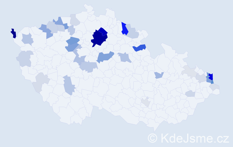 Příjmení: 'Gažiková', počet výskytů 149 v celé ČR