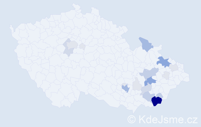 Příjmení: 'Flasar', počet výskytů 76 v celé ČR
