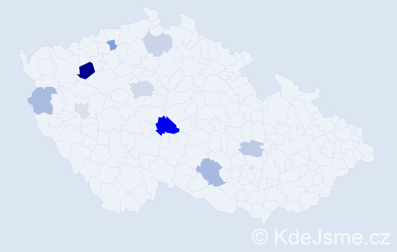 Příjmení: 'Potančok', počet výskytů 22 v celé ČR