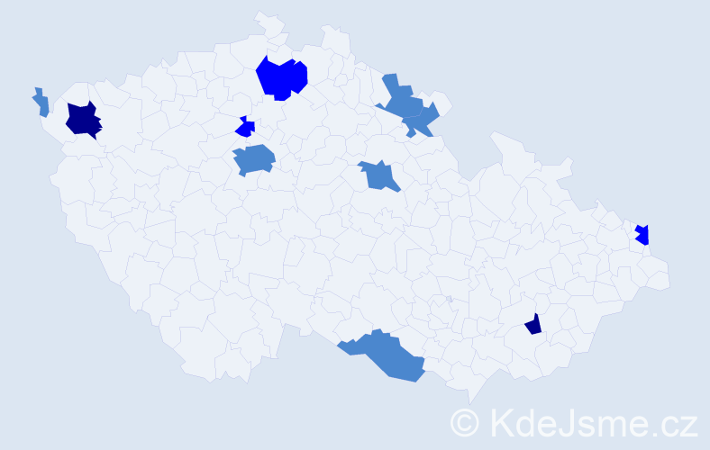 Příjmení: 'Madaras', počet výskytů 18 v celé ČR