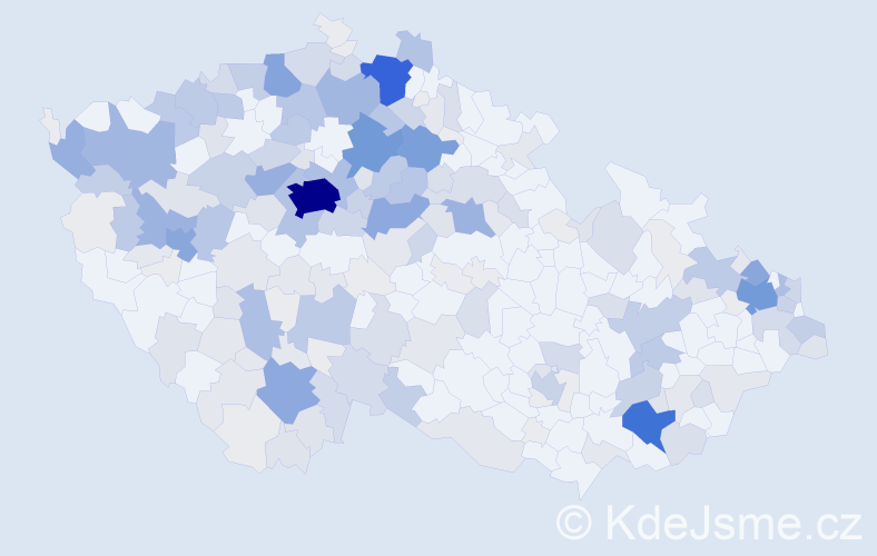 Příjmení: 'Kupcová', počet výskytů 924 v celé ČR