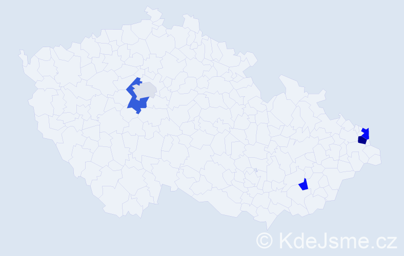 Příjmení: 'Bartulíková', počet výskytů 9 v celé ČR