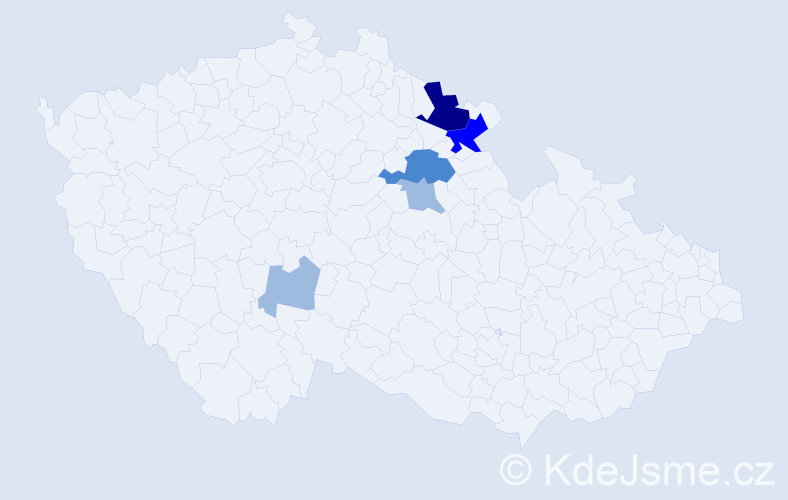 Příjmení: 'Rejdák', počet výskytů 11 v celé ČR