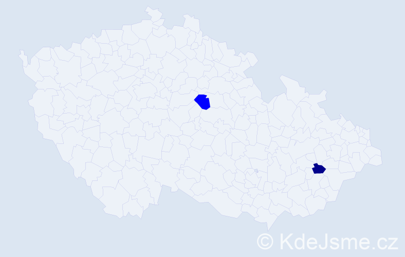 Příjmení: 'Mikovová', počet výskytů 3 v celé ČR