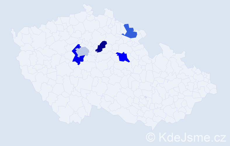 Příjmení: 'Vetechová', počet výskytů 8 v celé ČR