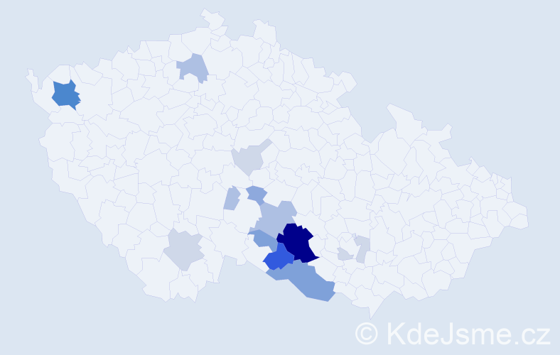 Příjmení: 'Vobůrka', počet výskytů 51 v celé ČR
