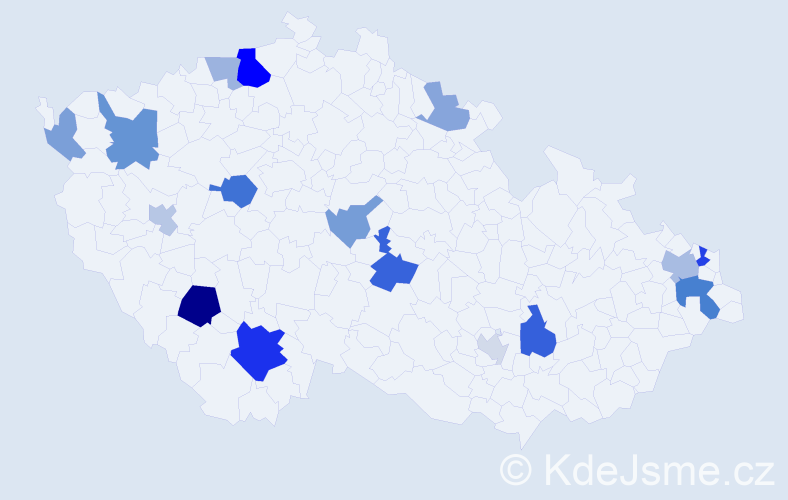 Příjmení: 'Szendrei', počet výskytů 34 v celé ČR