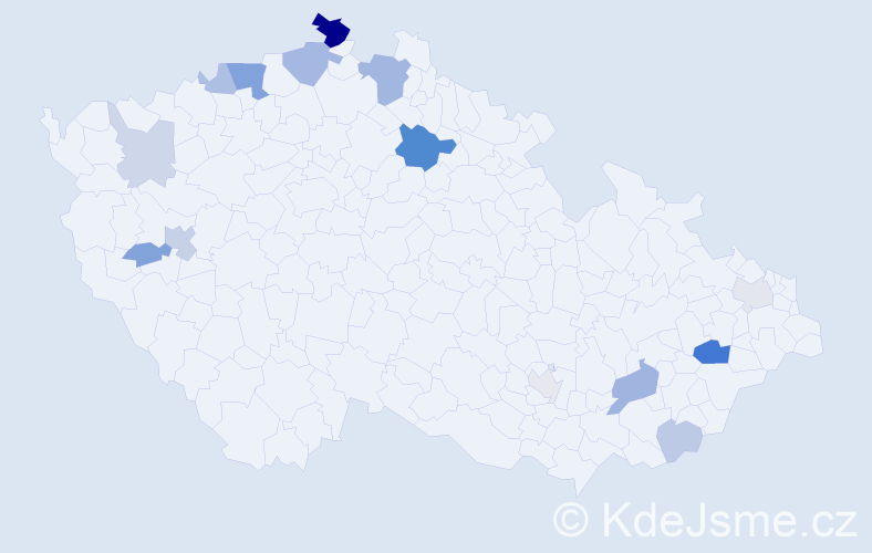 Příjmení: 'Bajanová', počet výskytů 33 v celé ČR
