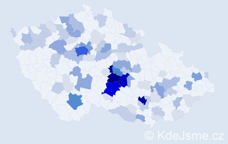 Příjmení: 'Holcman', počet výskytů 261 v celé ČR