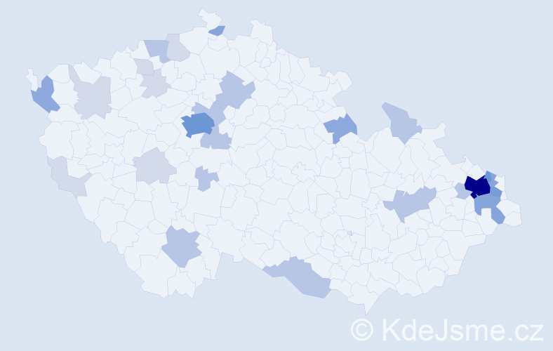 Příjmení: 'Vnenk', počet výskytů 78 v celé ČR