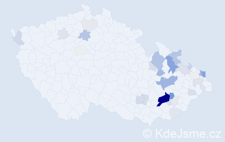 Příjmení: 'Majdová', počet výskytů 114 v celé ČR