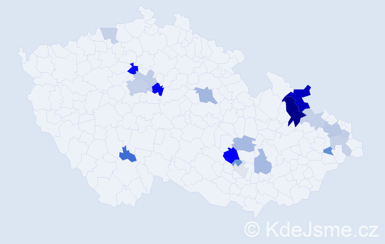 Příjmení: 'Sakalová', počet výskytů 42 v celé ČR