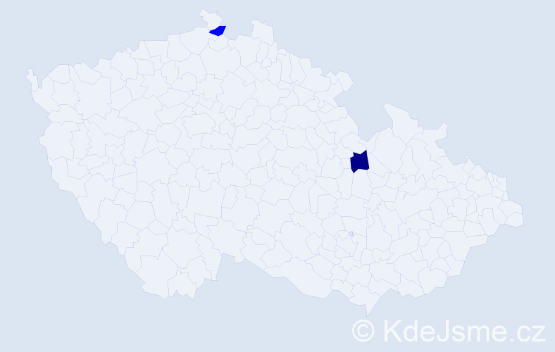 Příjmení: 'Krcal', počet výskytů 3 v celé ČR