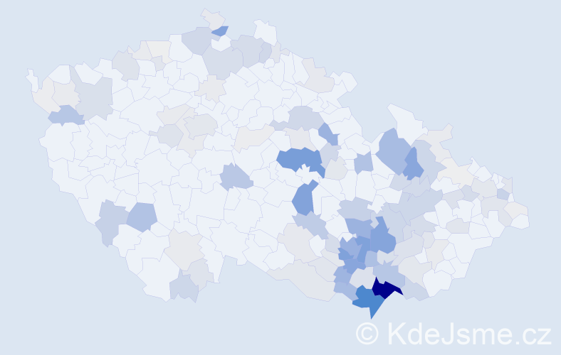 Příjmení: 'Hromek', počet výskytů 567 v celé ČR