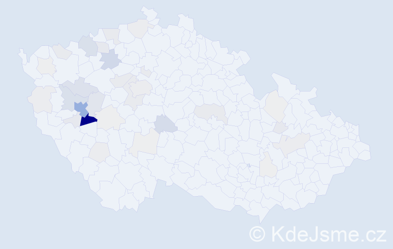 Příjmení: 'Kotora', počet výskytů 143 v celé ČR