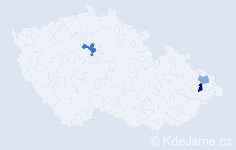 Příjmení: 'Pachomov', počet výskytů 3 v celé ČR