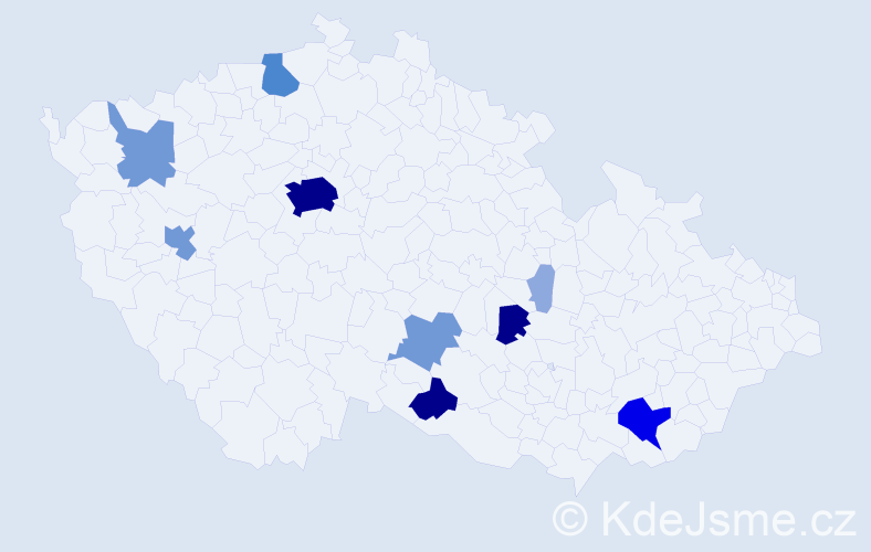 Příjmení: 'Christian', počet výskytů 33 v celé ČR