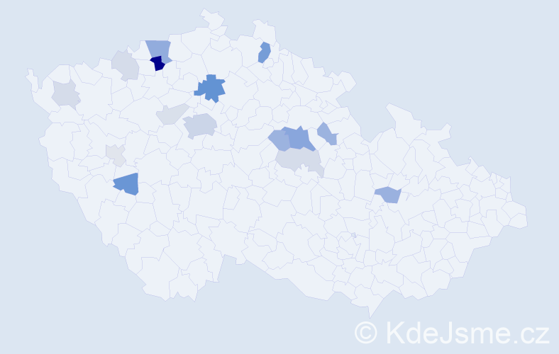 Příjmení: 'Dimmer', počet výskytů 43 v celé ČR