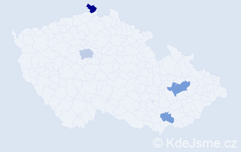 Příjmení: 'Tadič', počet výskytů 9 v celé ČR