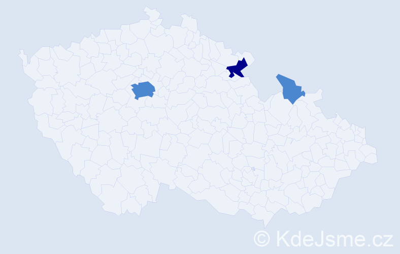 Příjmení: 'Hundák', počet výskytů 9 v celé ČR
