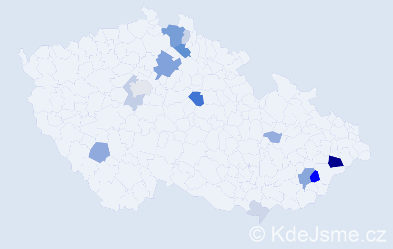 Příjmení: 'Knéblová', počet výskytů 44 v celé ČR