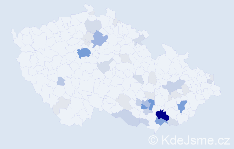 Příjmení: 'Gregorovič', počet výskytů 132 v celé ČR