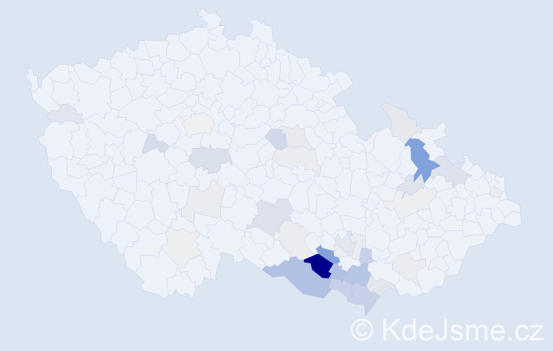 Příjmení: 'Čeperová', počet výskytů 113 v celé ČR