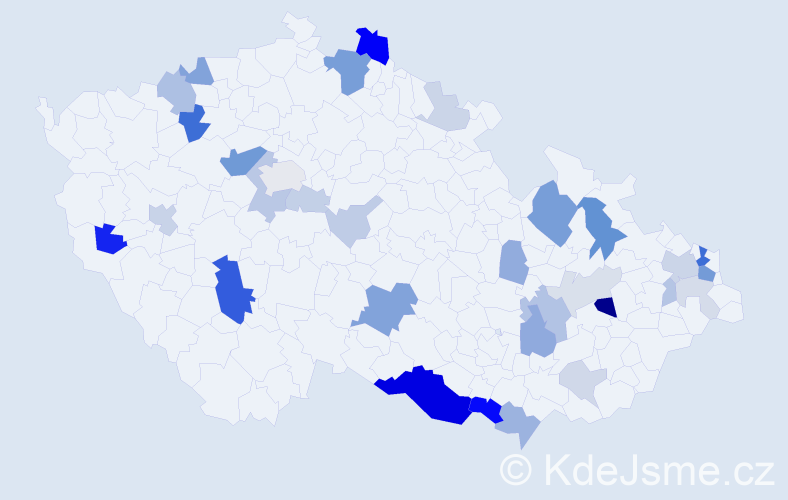 Příjmení: 'Kochan', počet výskytů 95 v celé ČR