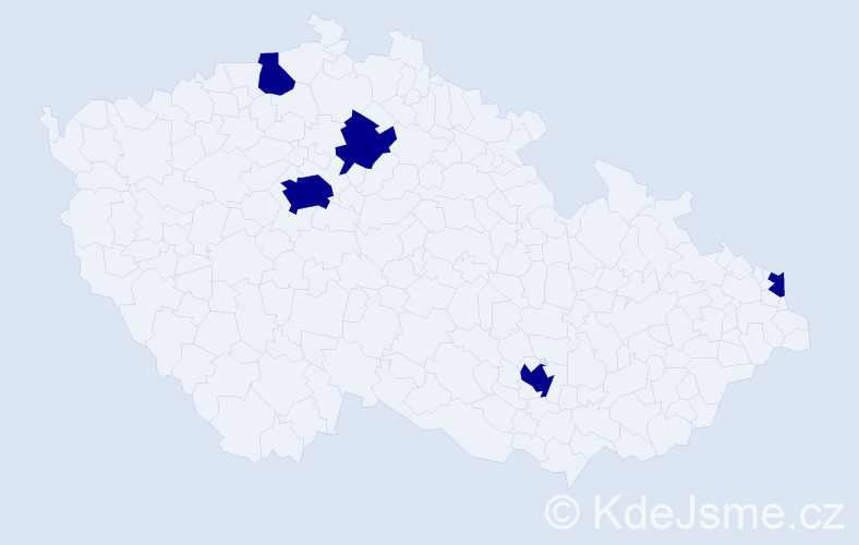 Příjmení: 'Fraczek', počet výskytů 5 v celé ČR