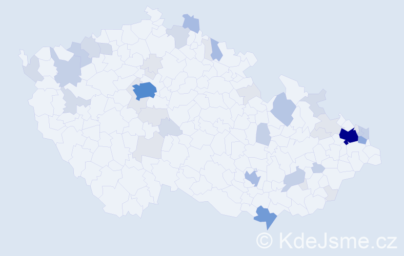 Příjmení: 'Babič', počet výskytů 134 v celé ČR