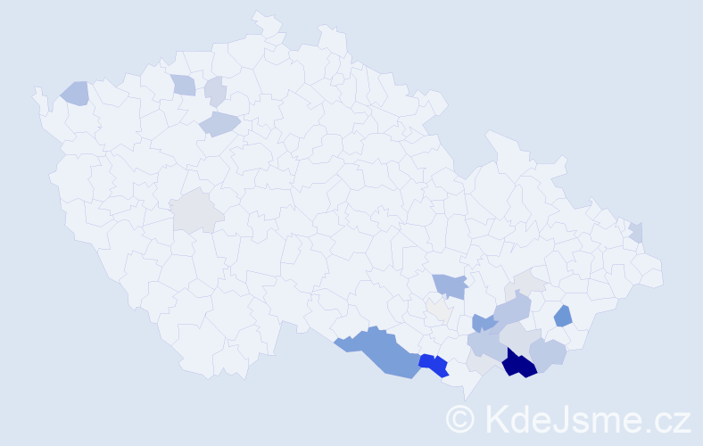 Příjmení: 'Bajko', počet výskytů 77 v celé ČR