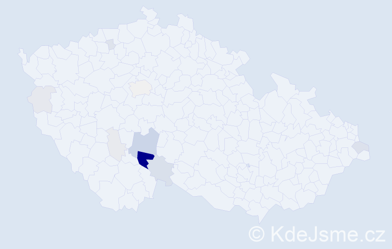 Příjmení: 'Klečacký', počet výskytů 48 v celé ČR