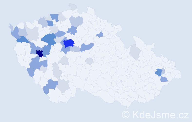 Příjmení: 'Panc', počet výskytů 135 v celé ČR