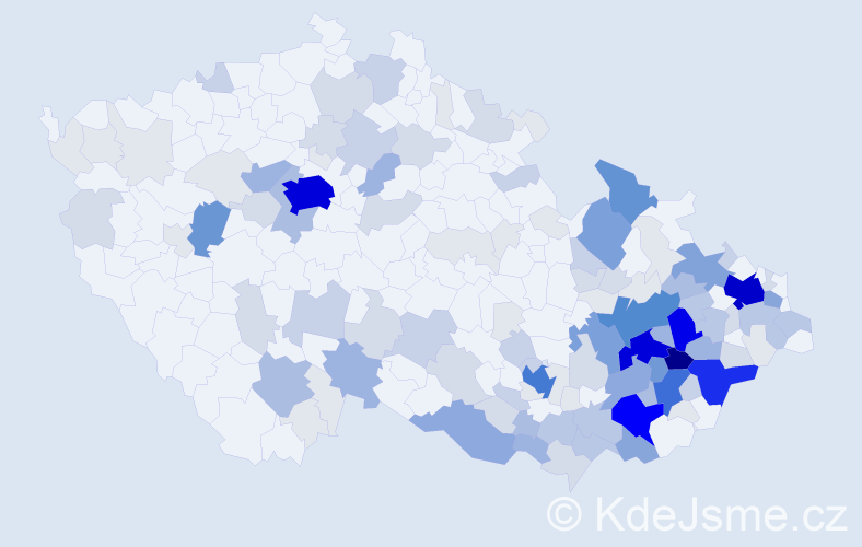 Příjmení: 'Mikulík', počet výskytů 550 v celé ČR