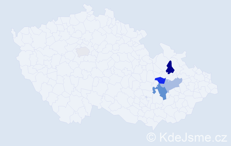 Příjmení: 'Vagaská', počet výskytů 6 v celé ČR
