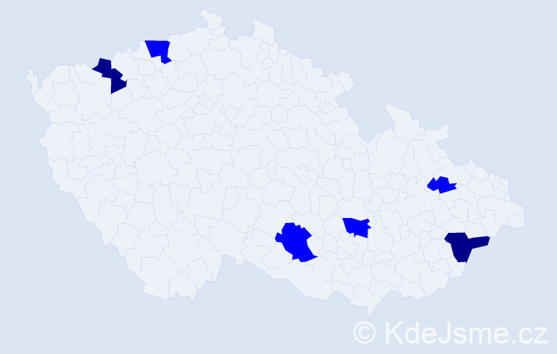 Příjmení: 'Zettelmannová', počet výskytů 8 v celé ČR