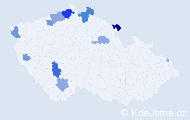 Příjmení: 'Gáži', počet výskytů 44 v celé ČR