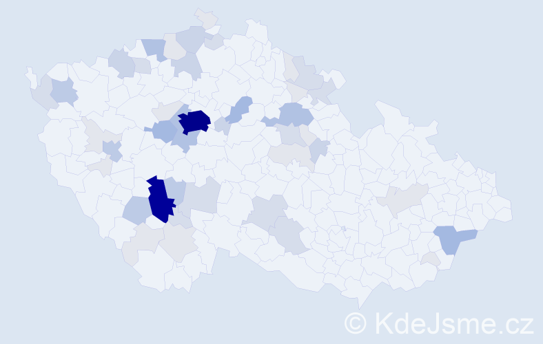 Příjmení: 'Brousilová', počet výskytů 174 v celé ČR