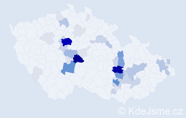 Příjmení: 'Kupsová', počet výskytů 168 v celé ČR