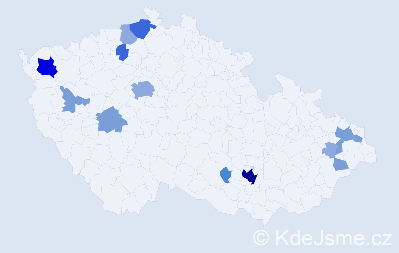 Příjmení: 'Oršula', počet výskytů 39 v celé ČR