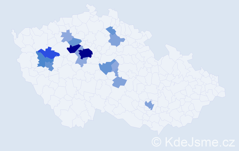 Příjmení: 'Viduna', počet výskytů 46 v celé ČR