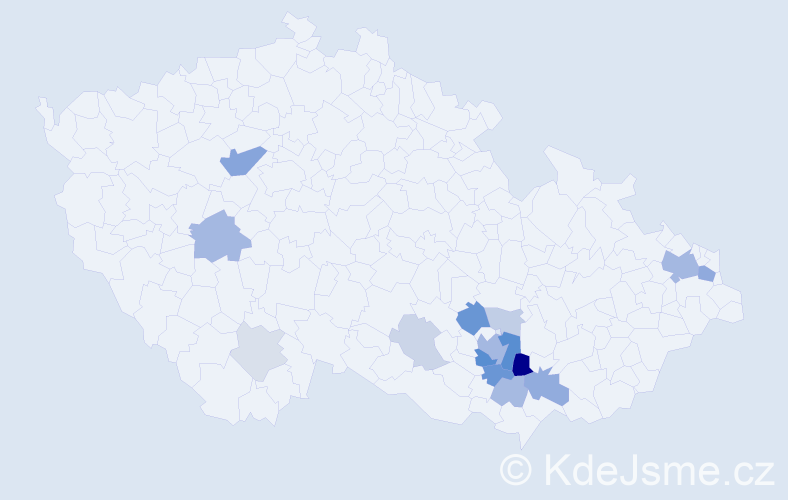 Příjmení: 'Konvica', počet výskytů 41 v celé ČR