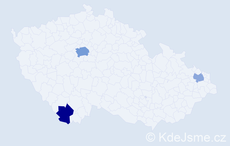 Příjmení: 'Bernstein', počet výskytů 7 v celé ČR