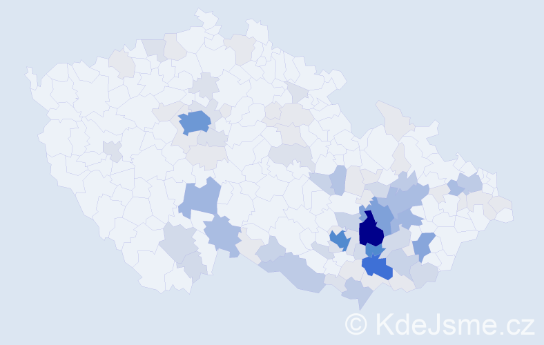 Příjmení: 'Slezáček', počet výskytů 306 v celé ČR