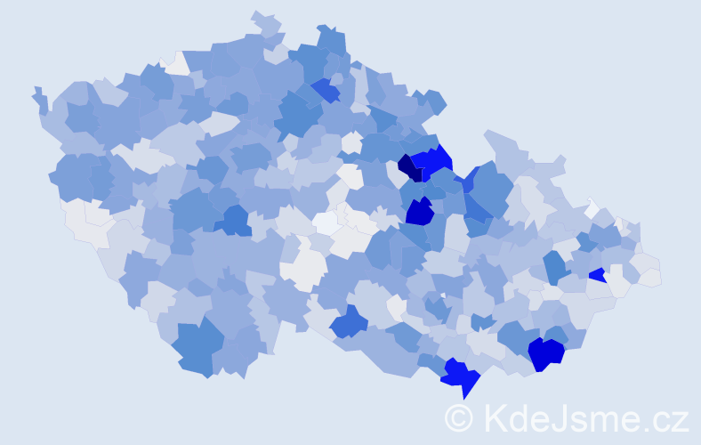 Příjmení: 'Bartoš', počet výskytů 6923 v celé ČR