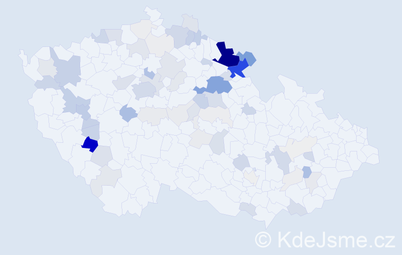 Příjmení: 'Kulda', počet výskytů 308 v celé ČR