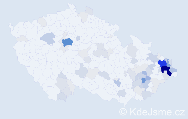 Příjmení: 'Vrubel', počet výskytů 292 v celé ČR